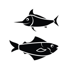Obraz premium fish, icon, vector, design, template, illustrasi, logo, flat, style, trendy, collection