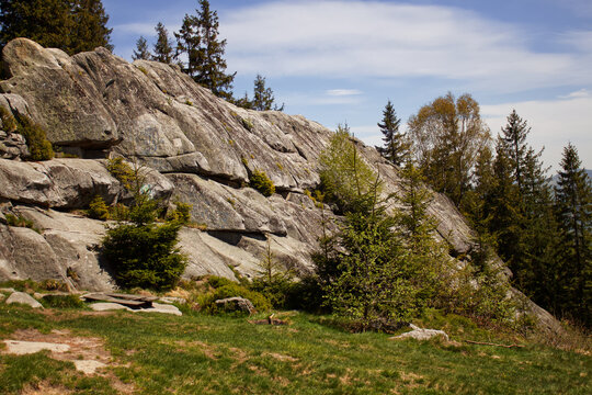 Written stone in Kosiv region. Written stone is the name of the rock, which is located 5 km from the Bukovets pass in the Verkhovyna district of the Ivano-Frankivsk region