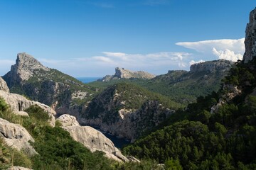 Fototapeta na wymiar Aerial view of the mountains and the sea in Mallorca,Spain