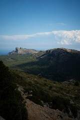 Fototapeta na wymiar Aerial view of the mountains and the sea in Mallorca,Spain