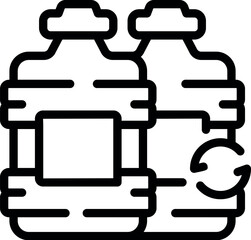 Water tank cooler icon outline vector. Carrier pipe. Ware process