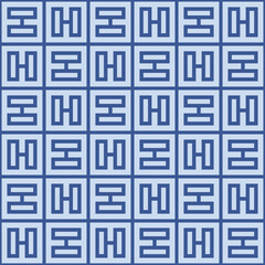 Japanese Square Mosaic Vector Seamless Pattern
