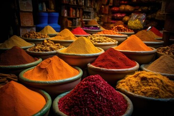 Fototapeta premium veriety of spices on a oriental market