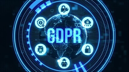 GDPR Data Protection Regulation European Law Cyber security compliance. - Powered by Adobe