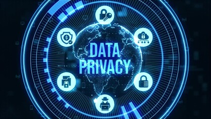 Cyber security data protection business technology privacy concept.