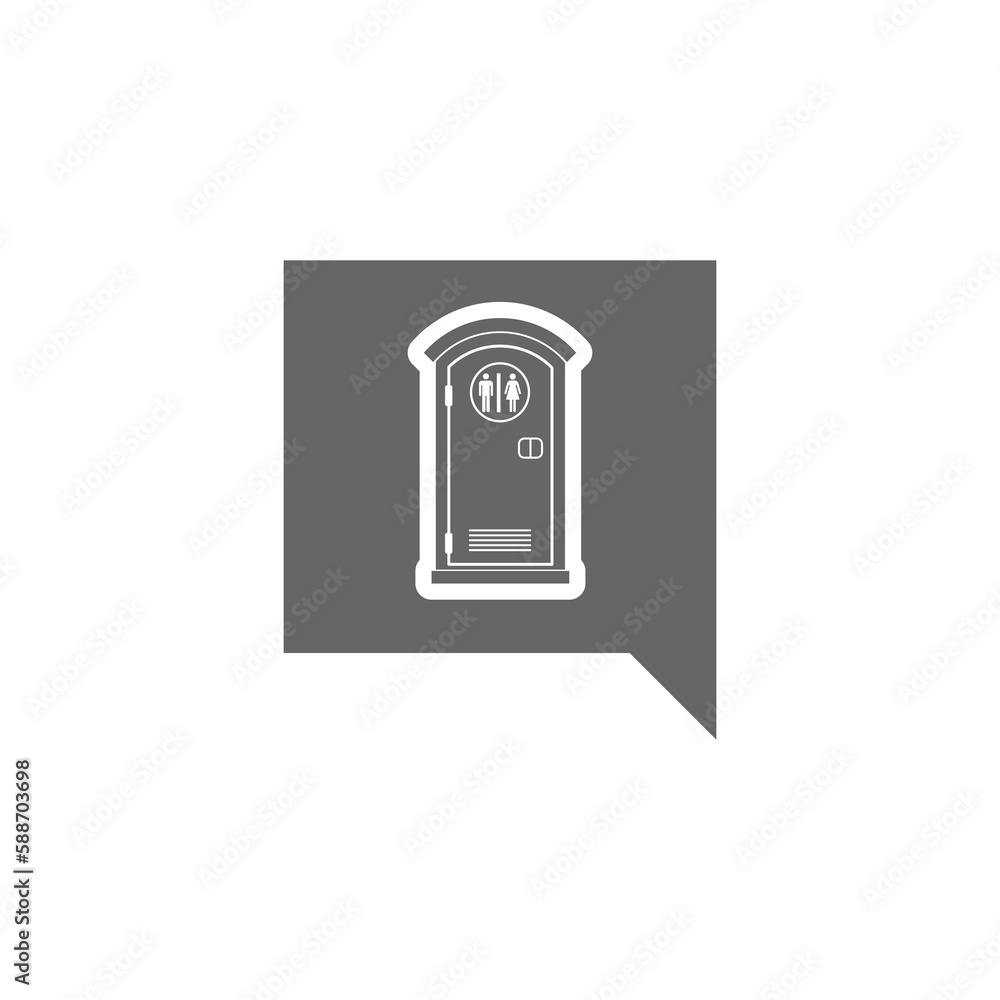 Sticker Portable street toilet simple icon isolated on transparent background