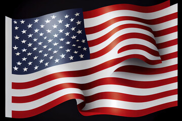 Fototapeta premium American flag with place for text. Generative Ai