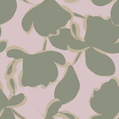 Neutral Colour Abstract Floral Seamless Pattern Design