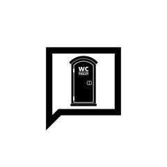 Portable street toilet simple icon isolated on transparent background