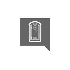 Portable street toilet simple icon isolated on transparent background