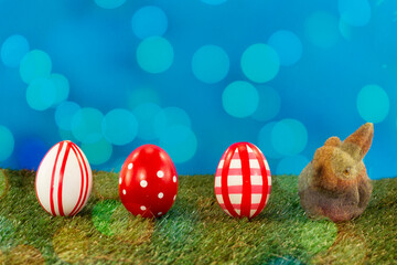 easter eggs and bunny