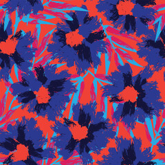 Colourful Abstract Floral Seamless Pattern Design