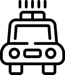 Police car icon outline vector. Safety data. Computer lock