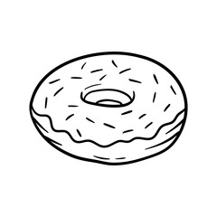 Doughnut, Donut in doodle style vector