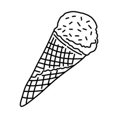Ice cream hand drawn outline doodle icon. vector sketch illustration for print, web, mobile and infographics isolated on white background.