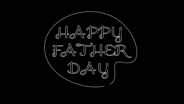 Happy Fathers Day Text Celebration Animation Title and simple