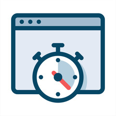 Obraz premium Browser chronometer icon, Digital chronometer symbol for browser, Modern clock icon for web browsing.