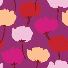 Colourful Abstract Floral Seamless Pattern Design