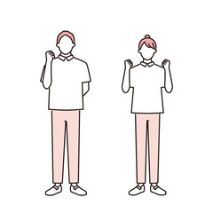 ポロシャツを着た介護士の全身イメージ