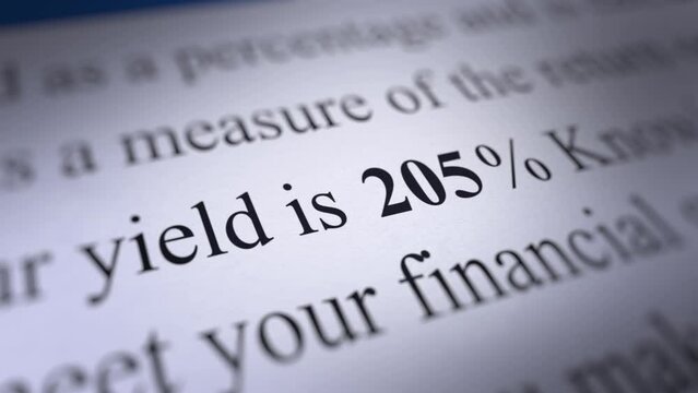 Animated Percent Yield Increasing Numbers on Financial Statements