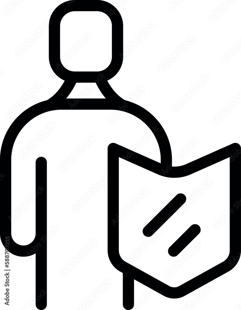 Poster shield data icon outline vector. guard safety. document user