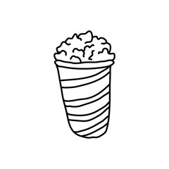 popcorn hand drawn vector. pop corn sketch isolated illustration