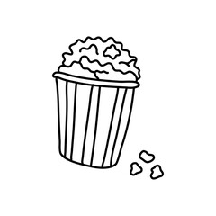 popcorn hand drawn vector. pop corn sketch isolated illustration