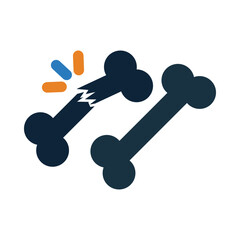 bone, break down, medical, plus, broken bone icon