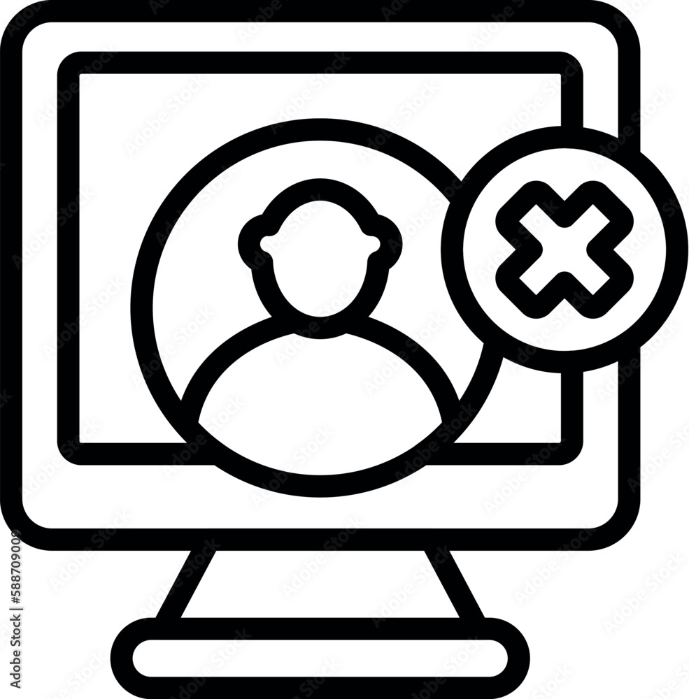 Poster computer lock icon outline vector. user cyber. hacker protection
