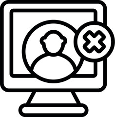 Computer lock icon outline vector. User cyber. Hacker protection