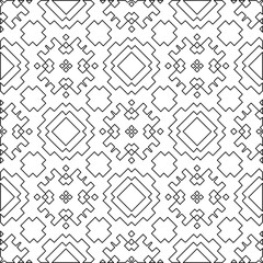 Stylish texture with figures from lines.Abstract geometric black and white pattern for web page, textures, card, poster, fabric, textile. Monochrome graphic repeating design. 