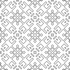 Stylish texture with figures from lines.Abstract geometric black and white pattern for web page, textures, card, poster, fabric, textile. Monochrome graphic repeating design. 