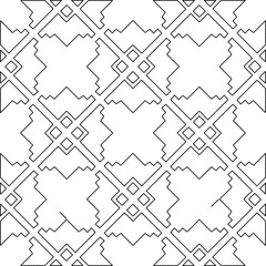 Stylish texture with figures from lines.Abstract geometric black and white pattern for web page, textures, card, poster, fabric, textile. Monochrome graphic repeating design. 