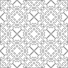 Stylish texture with figures from lines.Abstract geometric black and white pattern for web page, textures, card, poster, fabric, textile. Monochrome graphic repeating design. 