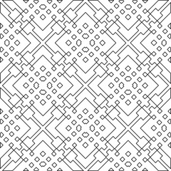 Stylish texture with figures from lines.Abstract geometric black and white pattern for web page, textures, card, poster, fabric, textile. Monochrome graphic repeating design. 