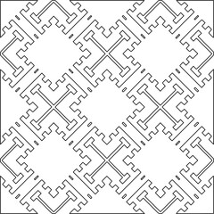 Stylish texture with figures from lines.Abstract geometric black and white pattern for web page, textures, card, poster, fabric, textile. Monochrome graphic repeating design. 