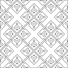 Stylish texture with figures from lines.Abstract geometric black and white pattern for web page, textures, card, poster, fabric, textile. Monochrome graphic repeating design. 