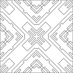 Stylish texture with figures from lines.Abstract geometric black and white pattern for web page, textures, card, poster, fabric, textile. Monochrome graphic repeating design. 