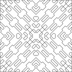 Stylish texture with figures from lines.Abstract geometric black and white pattern for web page, textures, card, poster, fabric, textile. Monochrome graphic repeating design. 