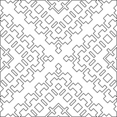 Stylish texture with figures from lines.Abstract geometric black and white pattern for web page, textures, card, poster, fabric, textile. Monochrome graphic repeating design. 