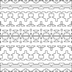 Stylish texture with figures from lines.Abstract geometric black and white pattern for web page, textures, card, poster, fabric, textile. Monochrome graphic repeating design. 