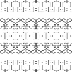 Stylish texture with figures from lines.Abstract geometric black and white pattern for web page, textures, card, poster, fabric, textile. Monochrome graphic repeating design. 