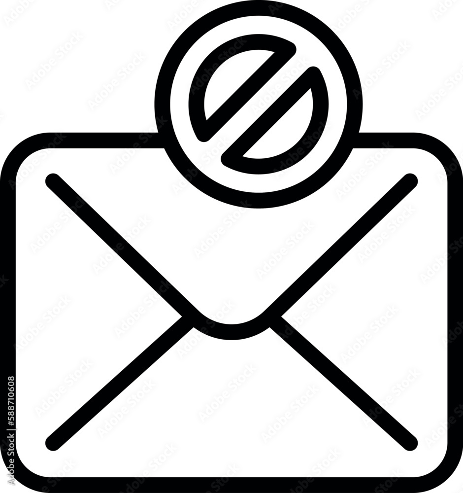 Aufkleber mail block icon outline vector. account cyber. user email