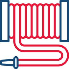 Fire hose thin line icon. Modern vector illustration of firefighter equipment.