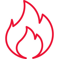 Fire thin line icon. Vector illustration.