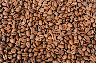 Roasting coffee beans in the background