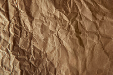 Creased light brown environmental friendly packaging butcher craft blank paper with texture background minimalism style and space for branding design