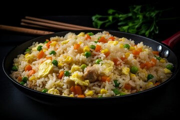 a full plate of Fried Rice. AI Generative