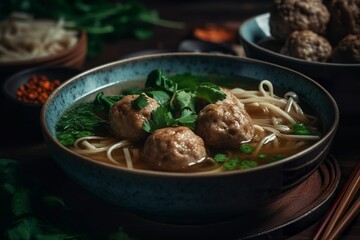 meat ball noodle, AI Generative