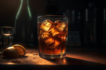 a glass of ice tea. AI generative